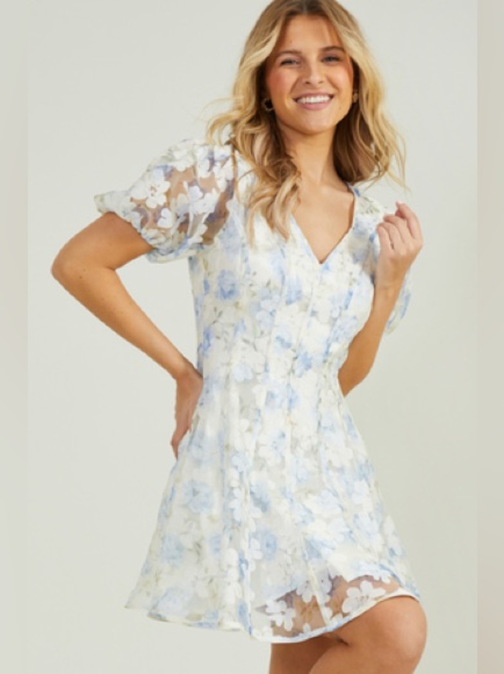 Altar’d State Floral Puff Sleeve Dress